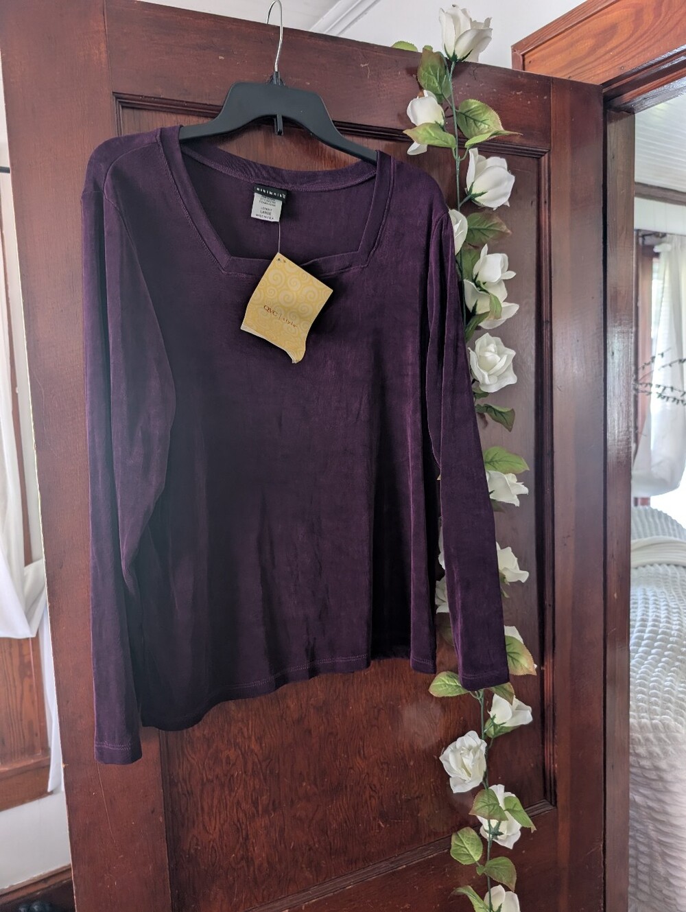 NWT CITIKNITS Women's Purple Plum Long-Sleeve Top Large